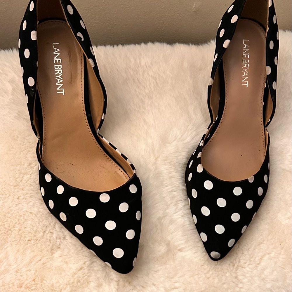 Lane Bryant Black and White Polka Dot Women's Shoes